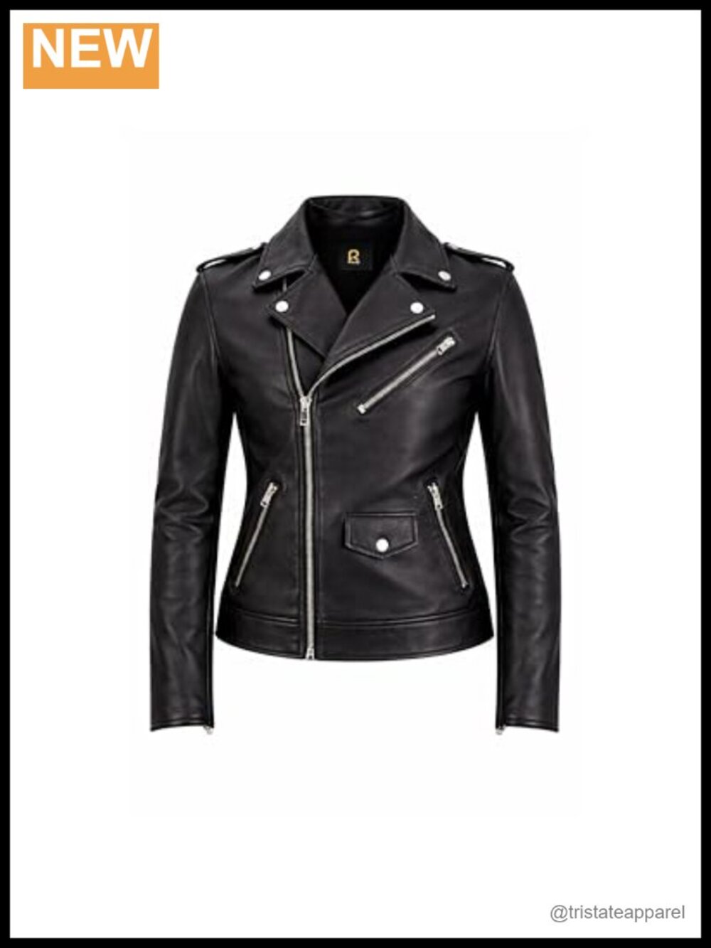 Genuine Leather Motorcycle Jacket Women Biker Moto Asymmetric Zip